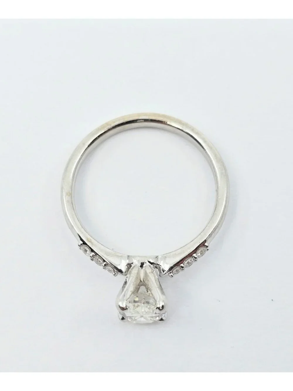 Unique 0.75ct Natural Oval Cut Solitaire Diamond Engagement 14K White Gold Ring